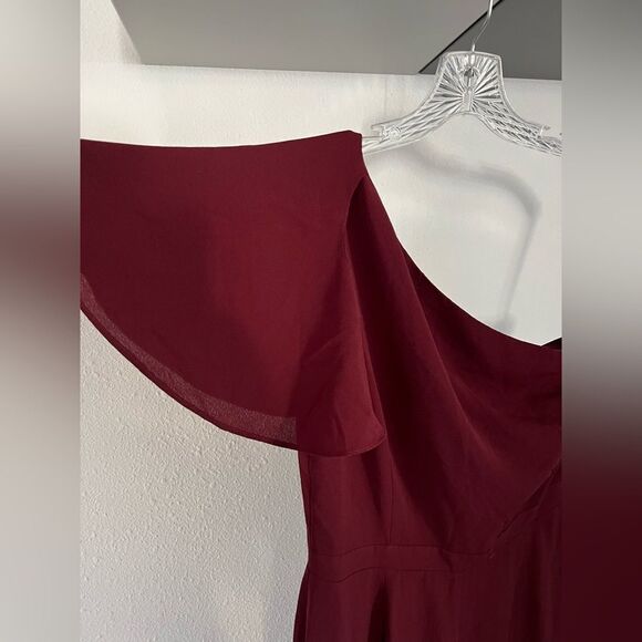 BB Dakota women one shoulder jumpsuit bordeaux New without tag Nordstrom - Picture 8 of 11